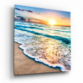 Sunset  Glass Wall Art.